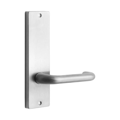 MILES NELSON COMMERCIAL 90 LEVER ON WIDE LONG PLATE - INTERNAL / LEVER / PLAIN - SATIN CHROME ON BRASS & MATT BLACK
