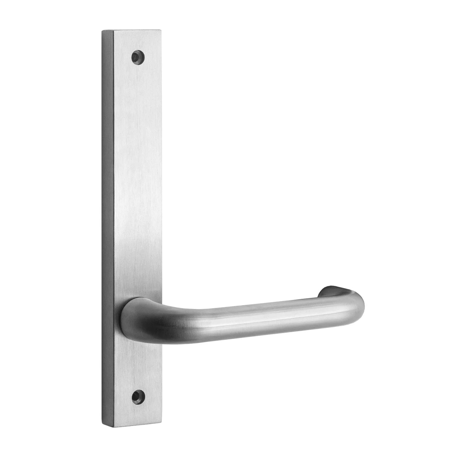 MILES NELSON COMMERCIAL 90 LEVER ON NARROW LONG PLATE - INTERNAL / LEVER / PLAIN - SATIN CHROME ON BRASS AND MATT BLACK