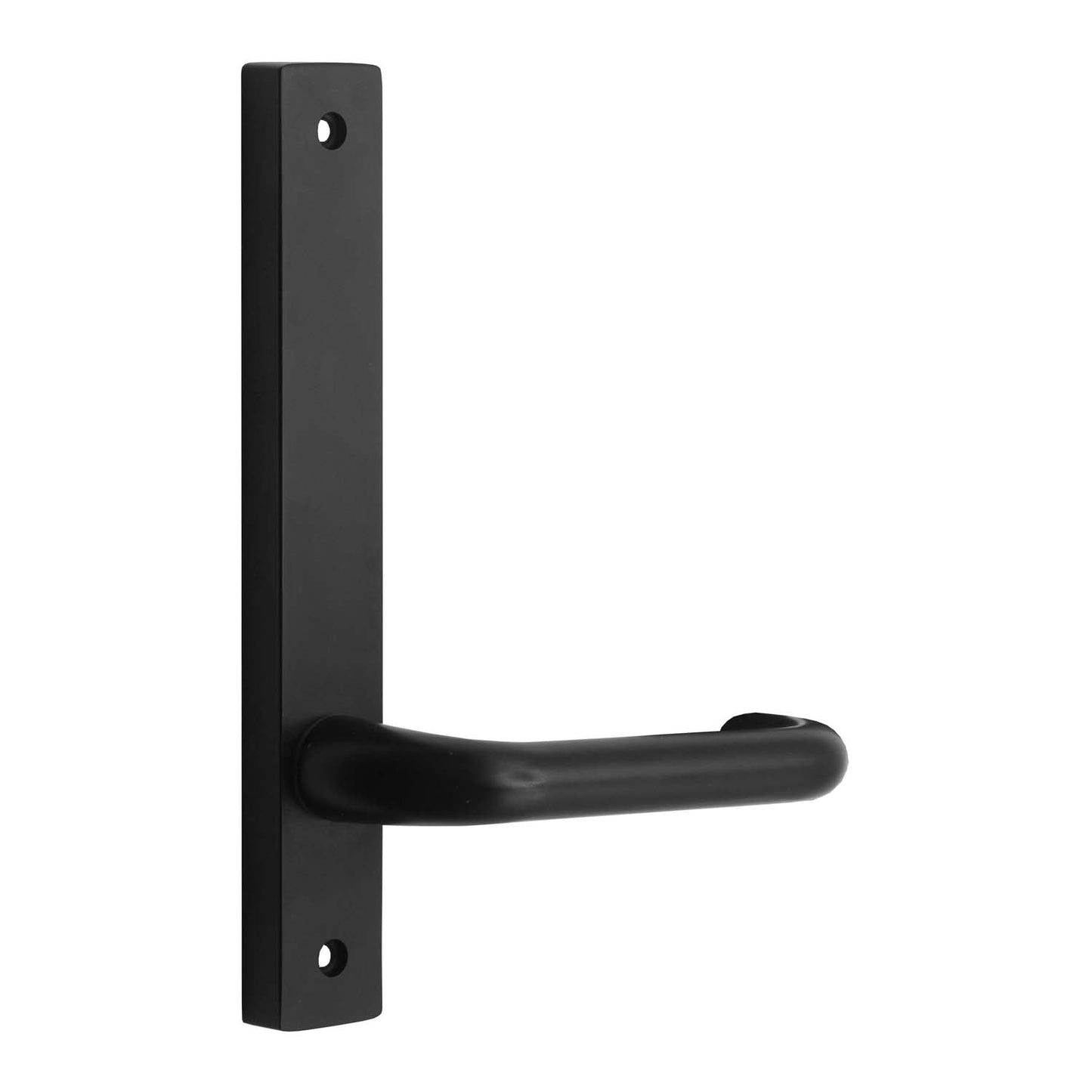 MILES NELSON COMMERCIAL 90 LEVER ON NARROW LONG PLATE - INTERNAL / LEVER / PLAIN - SATIN CHROME ON BRASS AND MATT BLACK