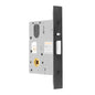 MILES NELSON COMMERCIAL 5000 SERIES WIDE BODY MORTICE DEADLATCH 60MM BACKSET - NO CYLINDER OR TURN - SATIN CHROME ON BRASS & MATT BLACK