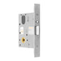 MILES NELSON COMMERCIAL 5000 SERIES WIDE BODY MORTICE DEADLATCH 60MM BACKSET - NO CYLINDER OR TURN - SATIN CHROME ON BRASS & MATT BLACK