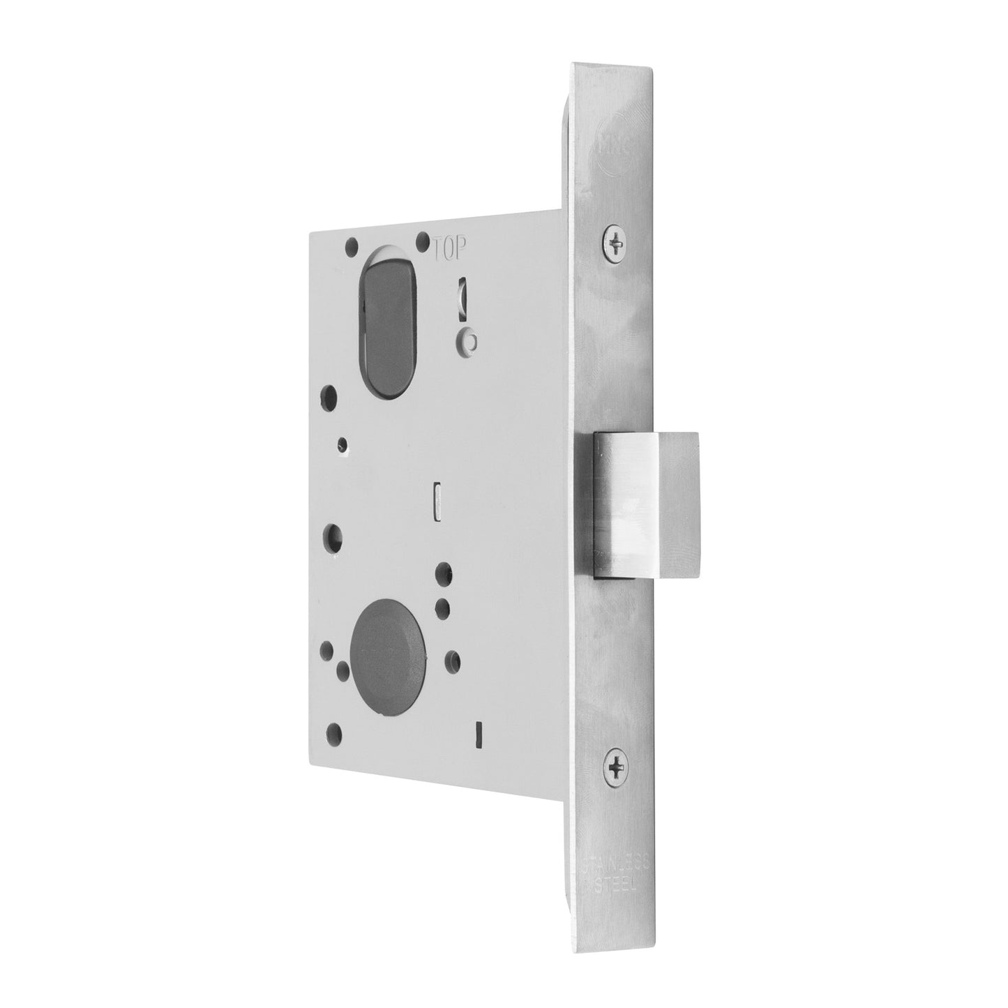 MILES NELSON COMMERCIAL 5000 SERIES WIDE BODY MORTICE DEADLOCK 60MM BACKSET INCL TURN ADAPTER AND W3 CAM - NO CYLINDER OR TURN - SATIN CHROME ON BRASS & MATT BLACK