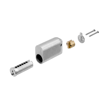 MILES NELSON COMMERCIAL EXTENDED OVAL KEY BARREL WITH 2 KEYS - 6 PIN C4 PROFILE WITH Z2 CAM- 41MM OVERALL TO SUIT 55MM & 50MM DOOR - SATIN CHROME AND MATT BLACK