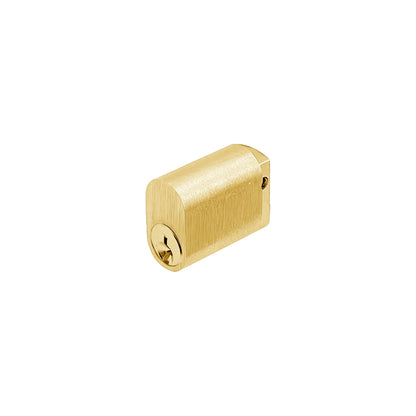 MILES NELSON COMMERCIAL OVAL KEY BARREL SATIN BRASS WITH 1 & 2 KEYS - 6 PIN C4 PROFILE WITH  X CAM & Z2 CAM - SATIN BRASS