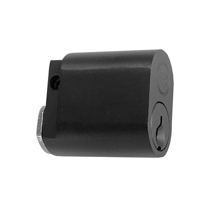 MILES NELSON COMMERCIAL OVAL KEY BARREL WITH 2 KEYS - 6 PIN C4 PROFILE WITH X2 CAM (MNC570 + MNCX2CAM) - SATIN CHROME AND MATT BLACK