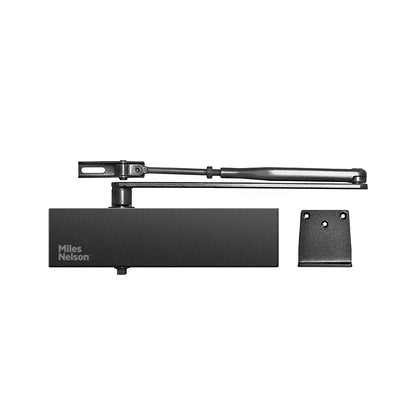 MILES NELSON COMMERCIAL 8000 SERIES DOOR CLOSER - EN POWER 2-6 - BACKCHECK / DELAYED ACTION SILVER & MATT BLACK