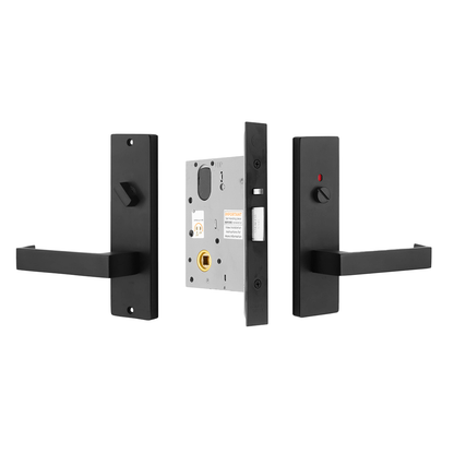 MILES NELSON COMMERCIAL 87 & 90 LEVER PRIVACY LOCK KIT INCLUDE MNC5000, MNC153I,MNC154,MNCAD5200-01 - SATIN CHROME ON BRASS & MATT BLACK