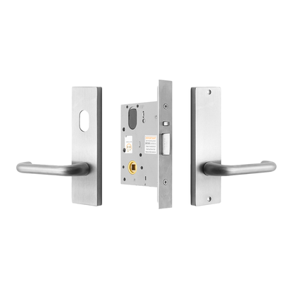 MILES NELSON COMMERCIAL 87 & 90 LEVER STOREROOM LOCK KIT NO KEY CYLINDER INCLUDE MNC5000, MNC151,MNC156 - SATIN CHROME ON BRASS & MATT BLACK