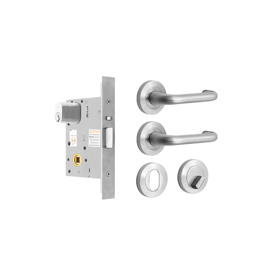 MILES NELSON COMMERCIAL ROUND ROSE OFFICE TRADE KIT EXTENDED CYL WITH KEYS INCLUDE MNC5000, MNC153,MNCR53CE,MNCR53TS,MNCAD5200-01 ,MNC570EW2- SATIN CHROME ON BRASS PRICED PER SET