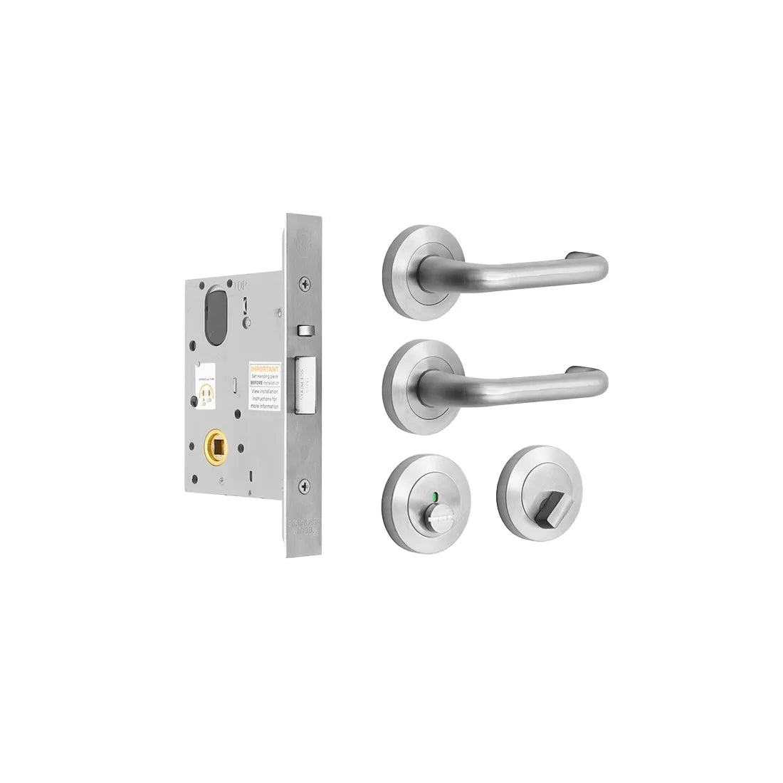 MILES NELSON COMMERCIAL ROUND ROSE PRIVACY TRADE KIT  & DISABLED ACCESS TRADE KIT - SATIN CHROME ON BRASS PRICED PER SET