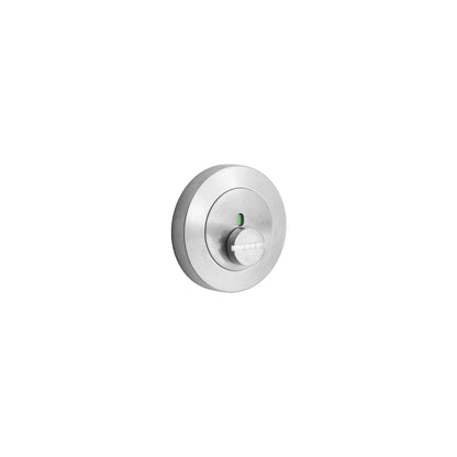 MILES NELSON COMMERCIAL ROUND ROSE EMERGENCY RELEASE (INDICATING) - BACK TO BACK & FACE FIXINGS INCLUDED - SATIN CHROME & MATT BLACK