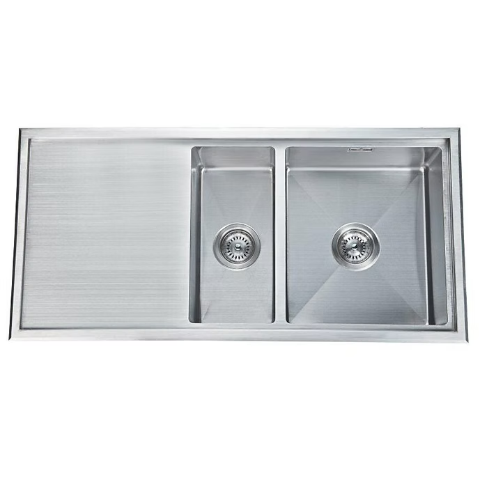 Ikon Nitrogen 350 x 400 + 190 x 400 Las Vegas Collection 1 & 1/4 Bowl & Drainer (reversible)