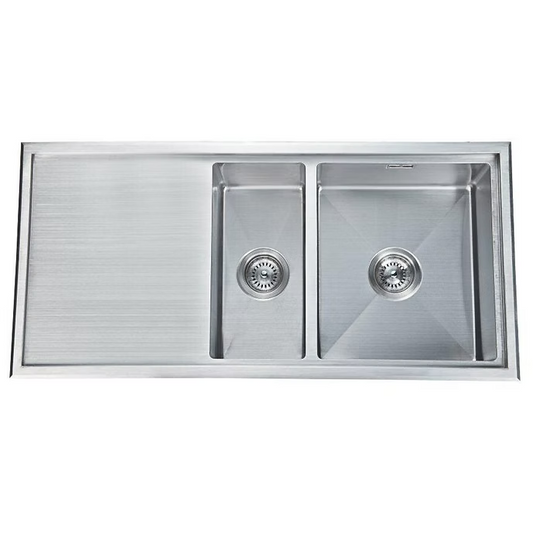 Ikon Nitrogen 350 x 400 + 190 x 400 Las Vegas Collection 1 & 1/4 Bowl & Drainer (reversible)