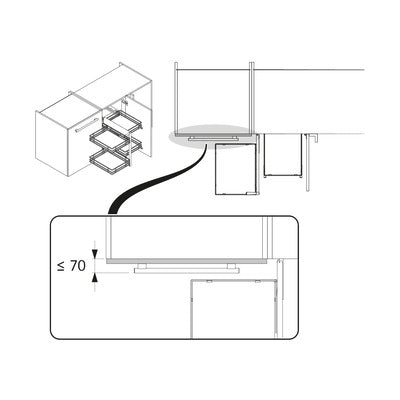 Hettich Germany Orta 200/400, corner unit swivel pull-out, all inclusive set