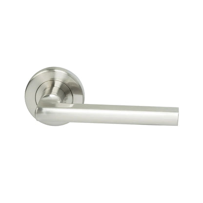 MILES NELSON DOOR HANDLES MILANO RANGE PARMA SEPARATE PRIVACY SET INCLUDES LATCH 55MM ROUND ROSE FINISH SATIN NICKEL ,MATT BLACK,SATIN GRAPHITE