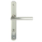 MILES NELSON DOOR HANDLES MILANO RANGE SATIN NICKEL FINISH PARMA ROUND STYLE LONG PLATE SET SUPPLIED WITH 716SS MORTICE LOCK AND KEY / TURN