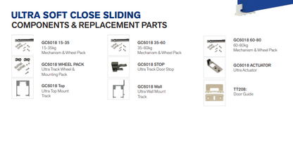 Cowdroy Ultra Sliding Track System 80kg Single for Internal Doors Components 80kg