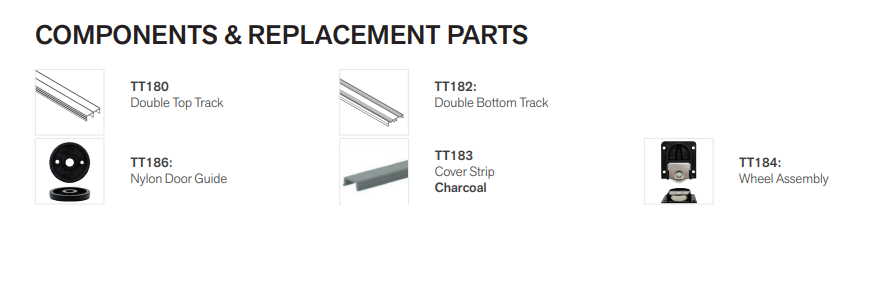 Cowdroy Cabinetmaker For 3 Sliding Doors Track Internal doors Track Set and Components 20kg - 1800mm ,4900 & 5000mm ( Anodised ,Charcoal & Gloss White )