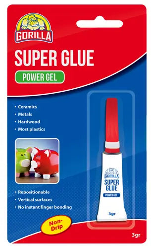 SOUDAL GORILLA SUPER GLUE POWER GEL 3G TUBE BLISTERED -  PRICED PER UNIT - MINIMUM ORDER QUANTITY 12 UNITS