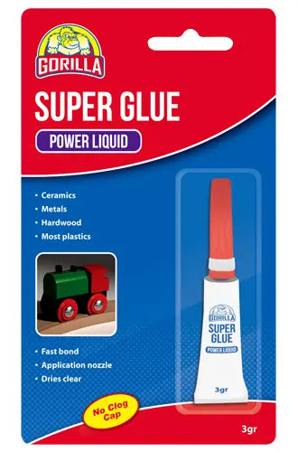 SOUDAL GORILLA SUPER GLUE POWER LIQUID 3G TUBE AND 3G TUBE 2PK BLISTERED -  PRICED PER UNIT - MINIMUM ORDER QUANTITY 12 UNITS