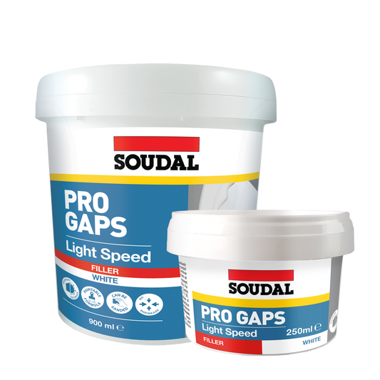 SOUDAL PRO GAPS LIGHT SPEED FILLER 250ML AND 900ML PRICED PER UNIT MINIMUM ORDER QUANTITY 12 UNITS
