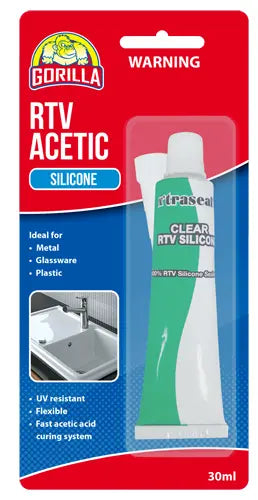 SOUDAL GORILLA RTV ACETIC SILICONE 30ML BLISTERED -  PRICED PER UNIT - MINIMUM ORDER QUANTITY 12+ UNITS