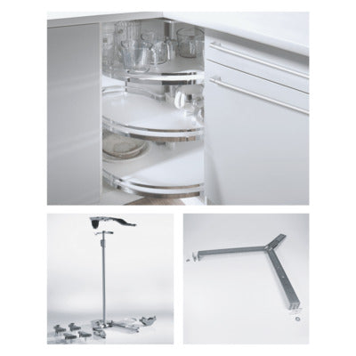 Hettich Germany Revo 90° corner unit carousel fitting silver