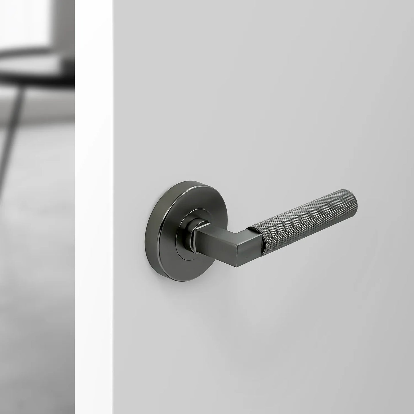 MILES NELSON DOOR HANDLES S RANGE SCARLETT KNURLED DUMMY HANDLE SATIN GRAPHITE