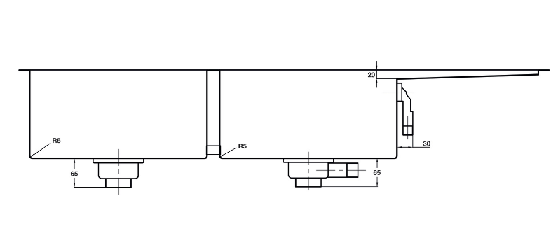 Blanco Germany Squareline Sink, Single Bowl With Drainer ( Length 770mm x Width 450mm ) & Double Bowl With Drainer  ( Width 400mm x Height 200mm ) Matt finish
