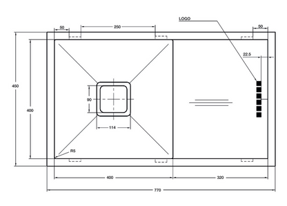 Blanco Germany Squareline Sink, Single Bowl With Drainer ( Length 770mm x Width 450mm ) & Double Bowl With Drainer  ( Width 400mm x Height 200mm ) Matt finish