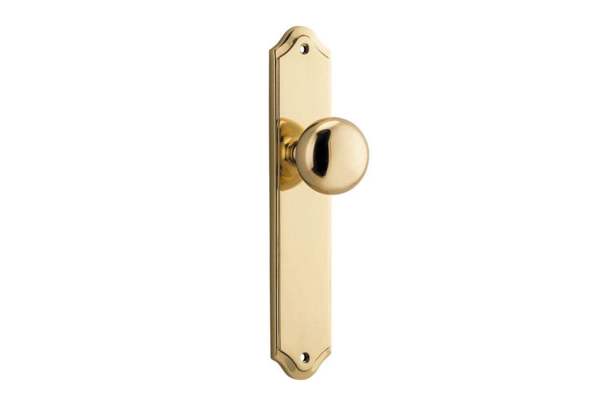 Iver Cambridge Door Knob Rose Round Concealed Fix Pair Passage Kit, Privacy Kit , Entrance Kit with High Security Lock -Polished Brass