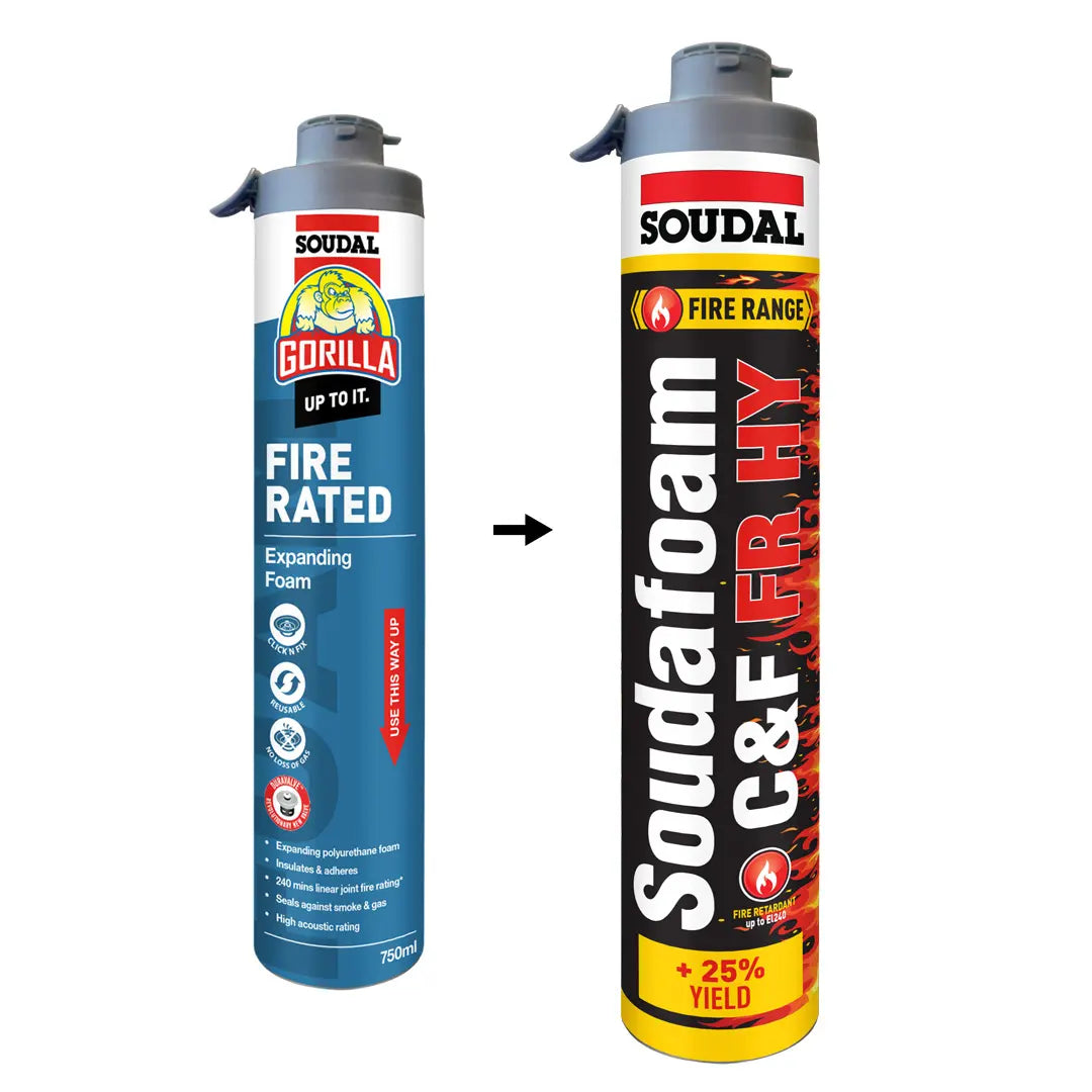 SOUDAL SOUDAFOAM CLICK & FIX FR HY 750ML LIGHT RED-  PRICED PER UNIT - MINIMUM ORDER QUANTITY 6 UNITS