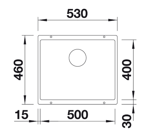 Blanco Germany Subline 500 -U P-00857384 ( Width 500 x Height 190mm ) Anthracite and White