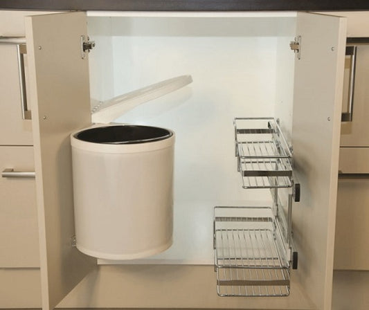 Tanova Swing Out  Door Mounted Kitchen Bins- Single 12L Plastic