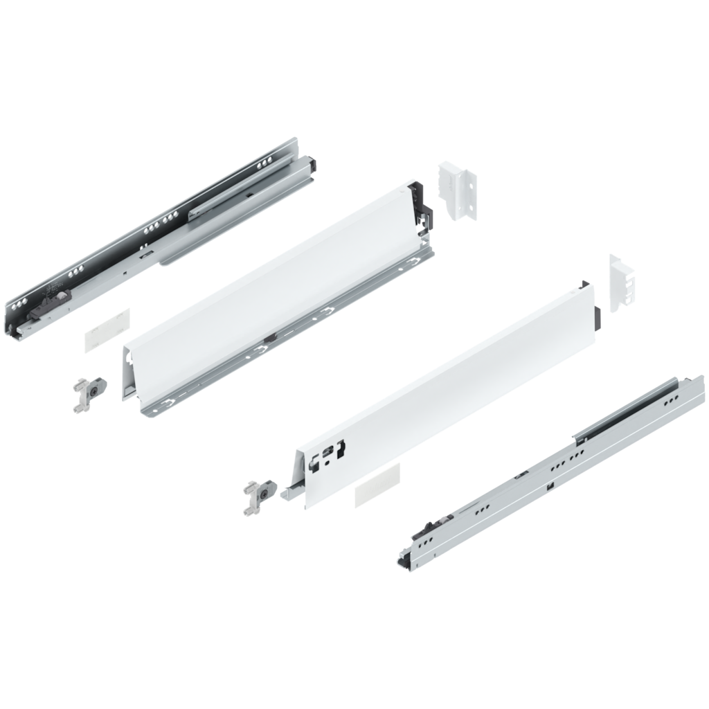 Blum Tandembox Antaro Kitset length 500mm X 98.5mm - 224mm (Height 5 Options ) 65KG Silk White
