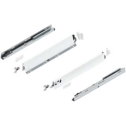 Blum Tandembox Antaro Kitset with Gallery Rails length 500mm X 82.5mm - 224mm (Height 6 Options ) 30KG Silk White