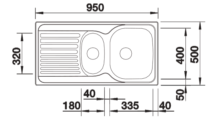 Blanco Germany Tipo 6 S & 6 XL - Basic Drainer Board Design, with 3.5" Basket Strainer , Blanco Stainless Range  Stainless steel
