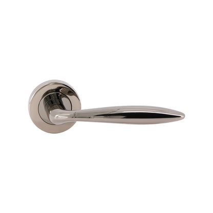 MILES NELSON DOOR HANDLES MILANO RANGE TIVOLI PASSAGE SET INCLUDES LATCH 55MM ROUND ROSE  FINISH WITH SATIN NICKEL ,SATIN NICKEL HANG SELL,MIRRORED BLACK,SATIN GRAPHITE