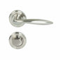 MILES NELSON DOOR HANDLES MILANO RANGE TIVOLI PASSAGE SET INCLUDES LATCH 55MM ROUND ROSE  FINISH WITH SATIN NICKEL ,SATIN NICKEL HANG SELL,MIRRORED BLACK,SATIN GRAPHITE