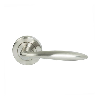 MILES NELSON DOOR HANDLES MILANO RANGE SATIN NICKEL FINISH TIVOLI LEFT HAND DUMMY 55MM ROUND ROSE ROSE LEFT HAND AND RIGHT HAND (EXCL TAYLOR SPINDLE)