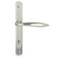 MILES NELSON DOOR HANDLES MILANO RANGE SATIN NICKEL FINISH TIVOLI ROUND STYLE LONG PLATE SET SUPPLIED WITH 716SS MORTICE LOCK AND KEY / TURN