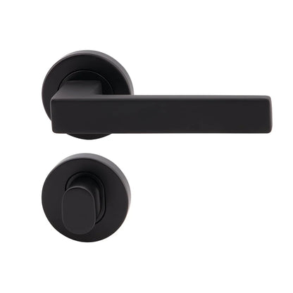 MILES NELSON DOOR HANDLES MILANO RANGE VERONA SEPARATE PRIVACY SET INCLUDES LATCH 55MM ROUND ROSE-SATIN NICKEL,MATT BLACK,SATIN GRAPHITE