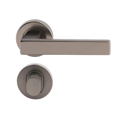 MILES NELSON DOOR HANDLES MILANO RANGE VERONA SEPARATE PRIVACY SET INCLUDES LATCH 55MM ROUND ROSE-SATIN NICKEL,MATT BLACK,SATIN GRAPHITE