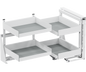 Tanova Vauth Sagel COR Fold - Essentio Style - 800mm & 900mm Cabinet - Left Hand and Right Hand - 4 Baskets -  White, Lava Grey