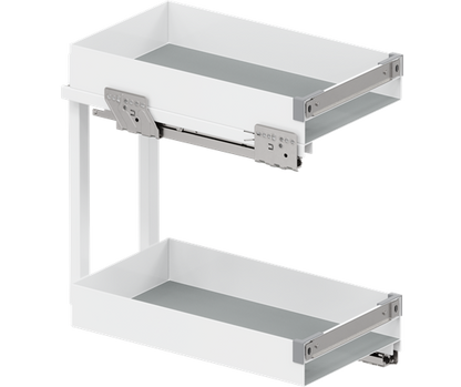 Tanova Vauth Sagel VS SUB Rack Under Bench Pull Out - Essentio Style - Cabinet 150mm,200mm and 300mm- 2 Baskets - White and Lava Grey