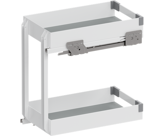Tanova Vauth Sagel VS SUB Rack Under Bench Pull Out - Essentio Style - Cabinet 150mm,200mm and 300mm- 2 Baskets - White and Lava Grey