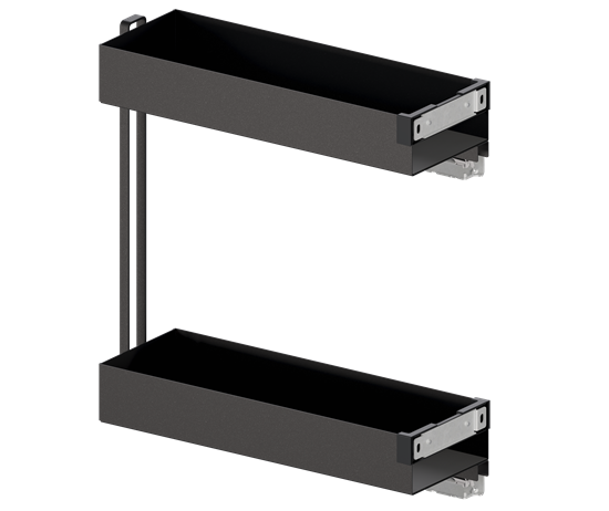 Tanova Vauth Sagel VS SUB Rack Under Bench Pull Out - Essentio Style - Cabinet 150mm,200mm and 300mm- 2 Baskets - White and Lava Grey