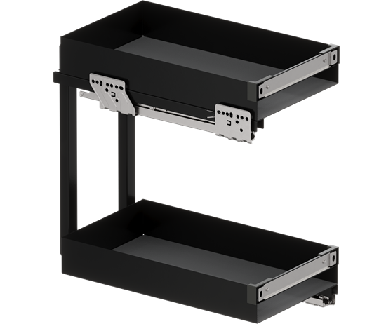 Tanova Vauth Sagel VS SUB Rack Under Bench Pull Out - Essentio Style - Cabinet 150mm,200mm and 300mm- 2 Baskets - White and Lava Grey