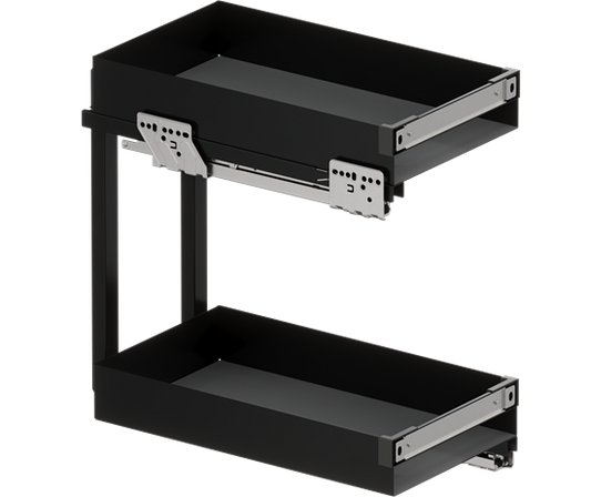 Tanova Vauth Sagel VS SUB Rack Under Bench Pull Out - Essentio Style - Cabinet 150mm,200mm and 300mm- 2 Baskets - White and Lava Grey