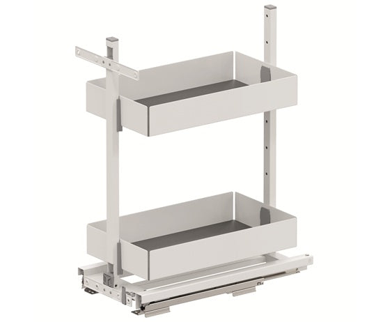 Tanova Vauth Sagel VS Larder Under Bench Pull Out - Essentio Style - Cabinet 300mm and 400mm - 2 Baskets - White and Lava Grey